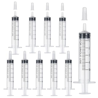 10 Pack 5ml/cc Syringe with Cap, Small Plastic Syringes without Needle, Individually Wrapped, for Liquid Oral Measurement, Scientific Lab, Colostrum Collect, Feeding Pet, Watering - style: 5ml