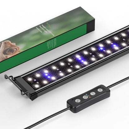 22W LED UVB Light for Reptiles Terrarium Light Extendable Reptile Tank Light with Controller ＆Dimming and 5 UVI Modes Full Spectrum Brilliant White Blue Red Lights for Bearded Dragon, Gecko - size: 22W-30IN