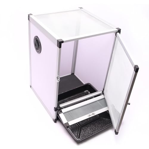 Aluminum Alloy Reptile Terrarium with One Door, Silver Large Reptile Feeding Box with PVC Tray, Pet Reptile Habitat Box, Reptile Growth Tank with Reserved Wire Port,Acrylic Door xs - color: Acrylic Door Xs