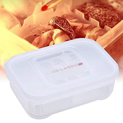Reptile Breeding Box,16.5x11x5.2cm Reptile Hatchery Box Reptile Incubation Box with Transparent Cover and Temperature Measuring for Hatching Reptiles Lizards, Snakes