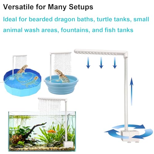 Accessories for Bearded Dragon Pool,Bearded Dragon Fountain & Bathing Accessories, – Gentle Water Flow, Low-Noise Pump, Versatile for Reptile Tanks.