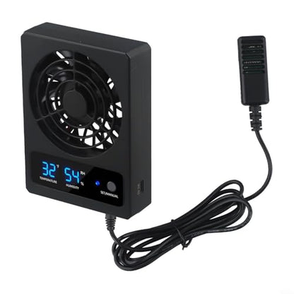 Reptile Enclosure Ventilation Fan, Automatic Humidity Control & Quiet Air-Circulation For Rainforest Terrarium, Smart Cooling System With Display(Fahrenheit) - color: Fahrenheit