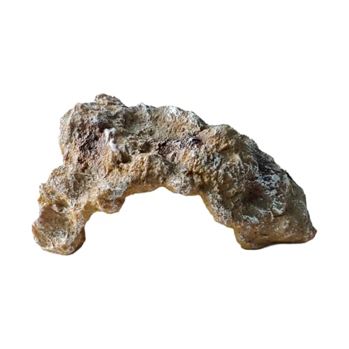 Natural Rock Cave Reptile Hiding Hole, Brown Stone Hideout for Terrarium, Habitat Decoration