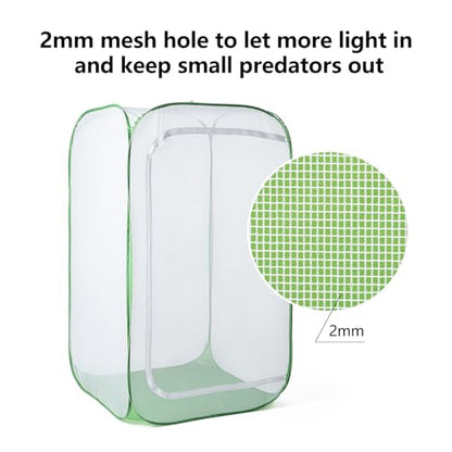 23.6" Outdoor Mesh Plant Enclosure, Plant Cover for Pests, Bird and Pest Protection Guard for Fruit, Vegetables, Flowers and Herbs Pop-Up Cage 15.7 x 15.7 x 23.6 Inches - size: 15.7 x 15.7 x 23.6 Inches