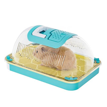 Small Animal Carrier & Insect Carrier with Clear View Lid – Ventilated Habitat Box & Removable Tray for Hamsters, Lizards, Hermit Crabs, Insects, Butterfly Habitat Observation - color: Blue