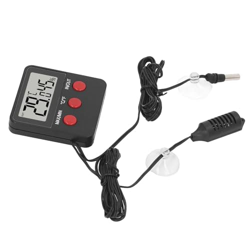 Omabeta Mini Digital Temperature and Humidity Meter with 2 Probes for Incubator,Portable Hygrometer Temperature Monitor for Reptile Tank,Compact Size
