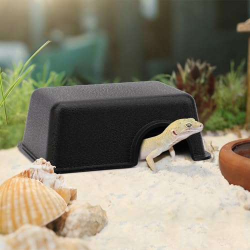 Hypeety Reptile Hide Box, Small Animal Hideaway, Hides with Texture Help Peeling, for Snakes, Lizards, Leopard Gecko S