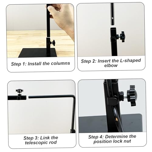 Reptile Lamp Stand Detachable & Extendable Metal Aquarium Light Riser with Hook and Stand Width Height Adjustable for Amphibian Terrarium Aquarium Tank|Terrarium Heat Lamps Mats