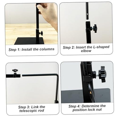 Reptile Lamp Stand Detachable & Extendable Metal Aquarium Light Riser with Hook and Stand Width Height Adjustable for Amphibian Terrarium Aquarium Tank|Terrarium Heat Lamps Mats