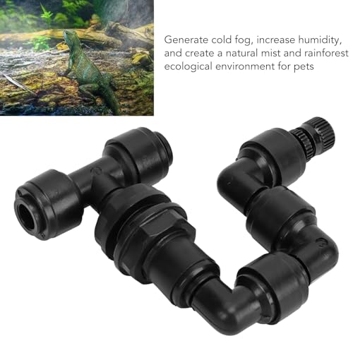 Reptile Nozzle, Fogger Sprinkler Nozzle for Rainforest Amphibians Plants, 360° Adjustable, Even Spray, Increase Humidity and Misty Pet Terraces, for Glass Containers