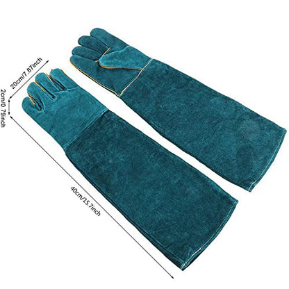 Animal Handling Anti-Bite Gloves, Reinforced Leather Welding Gloves for Gardening Dog Training Cat Scratch - size: 60cm/ 24inch