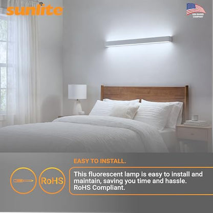 Sunlite 30450 F54T5/865/HO 4 Foot T5 Linear Fluorescent Lamp, 54 Watts, 5000 Lumens, 6500K Daylight, Miniature G5 Bi-Pin Base, ROHS Compliant, High Performance Straight Tube, 40 Pack - color: 6500k, style: 54 watts (45.80-Inch)
