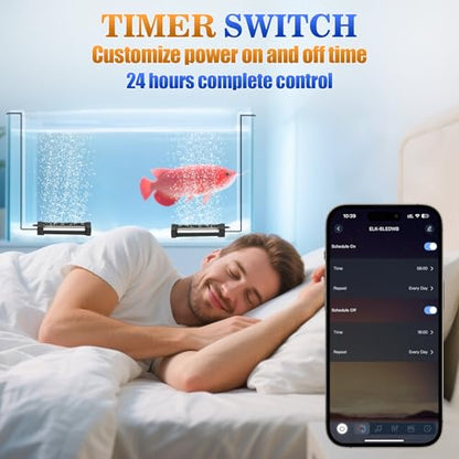 Fish Tank Bubbler Light for Aquarium: 2-in-1 Aquarium Grow Light with APP & Remote Control for Aquatic Pet Enthusiasts - RGB Changing Fish Lamp for 2-5 Gollon Freshwater Saltwater Tank Decor - size: 5.3 inch (2-in 1 with APP)