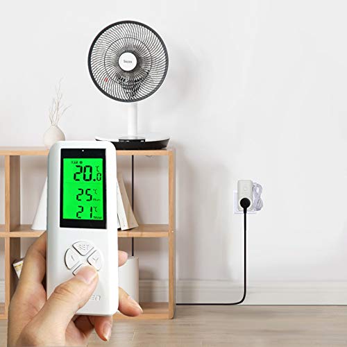 DIGITEN Wireless Temperature Controller Plug-in Thermostat Remote Control Reptile Thermostat Outlet with Temperature Sensor Wireless Thermostat for Home White - style: 2.Temperature is detected by the Outlet.