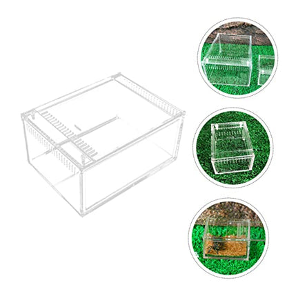 1pc Transparent Reptile Breeding Container Raising Box for Pets Like Geckos Snakes and Frogs for Transporting and Feeding