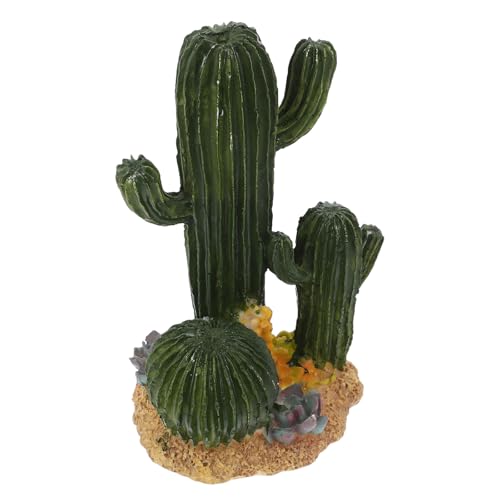 Toyvian Artificial Cactus Plants Large Resin Simulation for Reptile Terrarium Desert Landscape Decoration Suitable for Turtle and Lizard Habitat