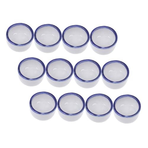 Happyyami 12pcs Mini Ceramic Reptile Water Dish for Enclosures Space-Saving Feeding Bowl for Small Pets Versatile Design for Species
