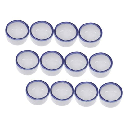Happyyami 12pcs Mini Ceramic Reptile Water Dish for Enclosures Space-Saving Feeding Bowl for Small Pets Versatile Design for Species