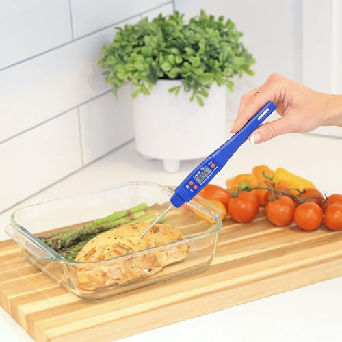 Escali DHP4 Easy Read Waterproof Digital Meat Thermometer with Backlit Display, Ultra Fast 4-Second Readings, Extra-Long Stainless Steel Probe, IPX7 Waterproof, NSF Certified (Rectangle Display)