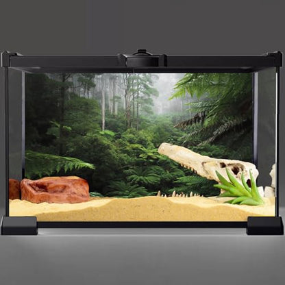 AWERT Foggy Forest Terrarium Background Green Tree Reptile Habitat Background Tropical Rainforest Aquarium Background 30x18 inches Durable Polyester Background - size: 30x18in/75x45cm