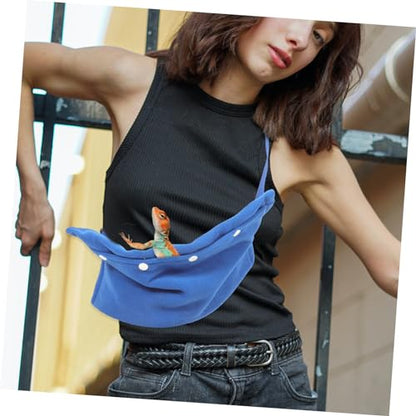 POPETPOP Portable Reptile Sling Carrier Bag Soft Pet Carrier for Lizards Bearded Dragon Snakes Small Pet Travel Bag