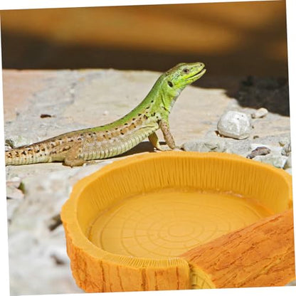 HANABASS Reptile Water Bowl and Food Basin for Tortoise Lizard Non- Design Stable Structure for Feeding and Drinking for Terrarium Decor and Reptile Care