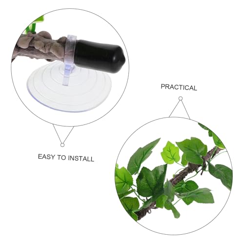 balacoo Realistic Artificial Vine Branch for Reptile Terrarium, Bendable Plastic Climbing Vine with Leaves, Tropical Jungle Plant Decor for Bearded Dragons, Geckos, and Amphibians