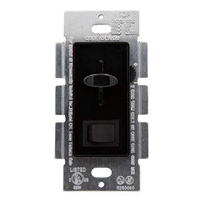 Maxxima LED Dimmer Electrical Light Switch, Black, 3-Way/Single Pole Use | 600 Watt Max, LED and Incandescent Compatible, Wall Plate Cover Included - color: Black