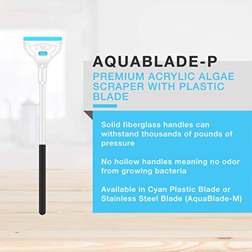 Continuum Aquatics AquaBlade P - Acrylic Safe Aquarium Scraper w/ Plastic Blade, Long, 24-inches - size: 24-inches