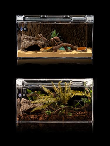 Reptile Simulation Rock Hide - Resin Amphibian Hideouts Cave Size 2.83'' x 1.18'', Habitat for Bearded Dragon Turtles Lizards Snakes Crab Gecko Leopard Spider Fish
