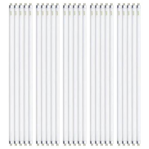 Konideke 46 Inches T5 Fluorescent Bulb 54W, F54T5/850/HO 54 Watt T5 High Output 5000K Fluorescent Tube, 25 Pack, G5 Base, 4200 Lumens, CRI 82