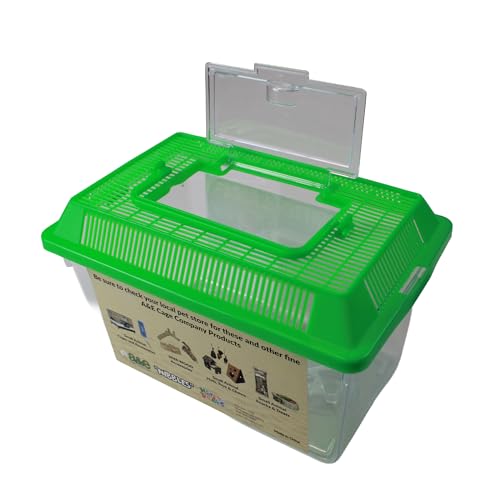 Kritter Karrier Small Animal Carrier Tank 8.5" x 6" x 6" Plastic Travel Habitat for Reptiles, Hamsters, Insects, Fish & Small Pets Durable Critter Transport Container