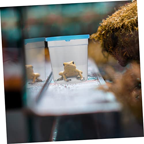 1Pc Transparent Reptile Feeding Container Mini Breeding Box for Turtles Fish More Safe Ventilated Habitat for Pet Reptiles