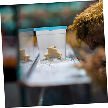 1Pc Transparent Reptile Feeding Container Mini Breeding Box for Turtles Fish More Safe Ventilated Habitat for Pet Reptiles