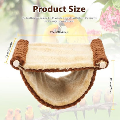 BWOGUE Winter Warm Bird Nest Bed Hanging Hammock Snuggle Hut Parrot House Tent Toy Bird Cage Perch for Parakeet Budgies Cockatiels Lovebird Cockatoo Finch Hamster Chinchilla Guinea Pig - color: Coffee, size: Medium (9"x7.2")