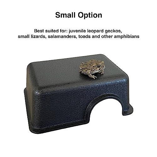 Reptile Hide Box, Small Animal Hideout, Plastic Hide cave for Leopard Geckos, Small Snakes, Juvenile Ball Pythons, Lizards, hognose Snakes, cornsnakes (Large) - style: Large