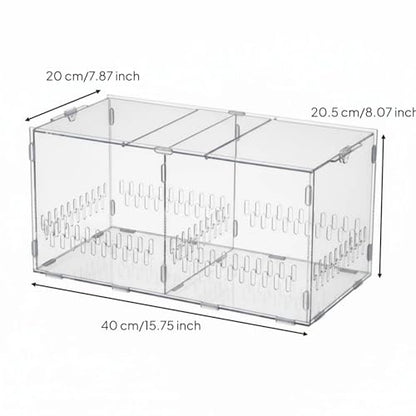 Acrylic Habitat Clear Observation Reptile Cage Secure Closure Multiple Ventilation Holes Suitable for Pet Feeding Home Display, Double Door Double - style: Double Door Double