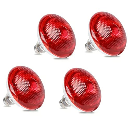 150W Chicken Heat Lamp Bulbs, Infrared Heat Lamp for Chickens, Heat Light Bulb for Brooder Coop, Food Service, Chicks, Pet, Reptile (4 Pack) - size: 4 Pack