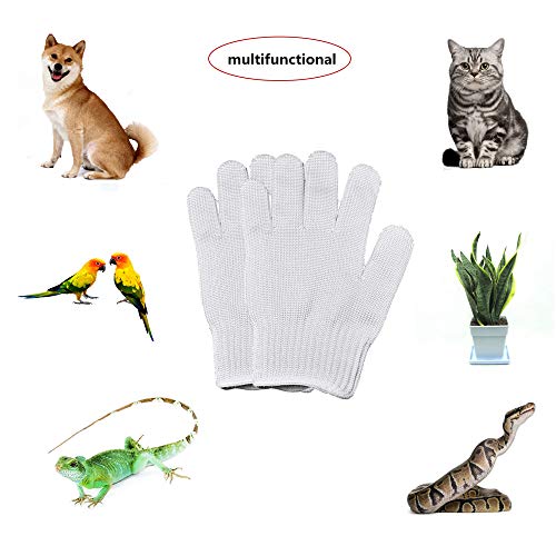 alfyng Bird Training Anti-Bite Parrot Chewing Protective Gloves, Small Animal Handling Gloves for Parrotlets Cockatiels Finch Macaw (1 Pair White) - color: White