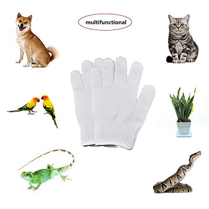 alfyng Bird Training Anti-Bite Parrot Chewing Protective Gloves, Small Animal Handling Gloves for Parrotlets Cockatiels Finch Macaw (1 Pair White) - color: White