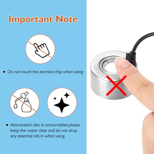 AGPTEK Aluminum Mini Mist Maker Fogger Water Fountain Pond Fog Machine Atomizer, Perfect for Halloween, Christmas and Other Holidays
