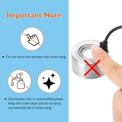 AGPTEK Aluminum Mini Mist Maker Fogger Water Fountain Pond Fog Machine Atomizer, Perfect for Halloween, Christmas and Other Holidays