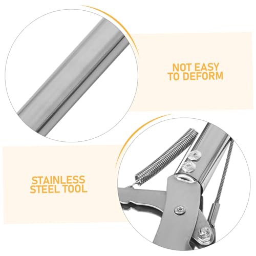Foldable Stainless Steel Snake Clamp with Lock Precision Long Reach Reptile Grabber for Safe Outdoor Handling Efficient Capture Tool for Snakes Eels and Farm Protection
