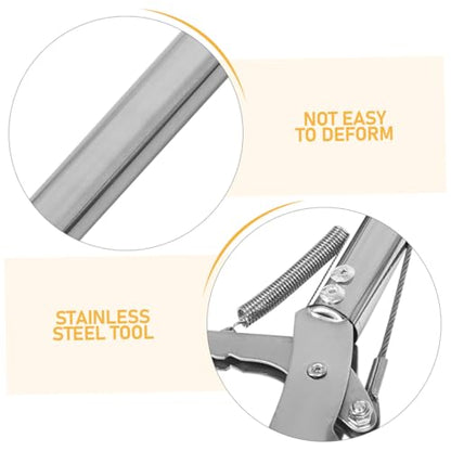 Foldable Stainless Steel Snake Clamp with Lock Precision Long Reach Reptile Grabber for Safe Outdoor Handling Efficient Capture Tool for Snakes Eels and Farm Protection