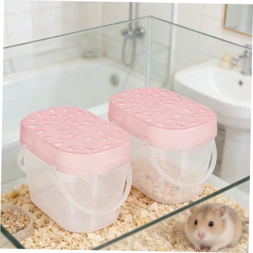 TOYANDONA 2pcs Turtle Cases Reptile Carrying Boxes for Small Pets Convenient Outdoor Pet Accessories Lightweight and Easy to Carry - color: Pink