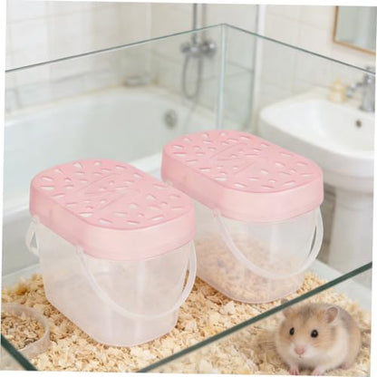 TOYANDONA 2pcs Turtle Cases Reptile Carrying Boxes for Small Pets Convenient Outdoor Pet Accessories Lightweight and Easy to Carry - color: Pink