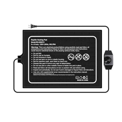 Reptile Heat Pad, 6x8 Inches, Adjustable Temperature Control, 8W, for 10-20 Gallon Tanks (S, with Adjust Knob) - size: S