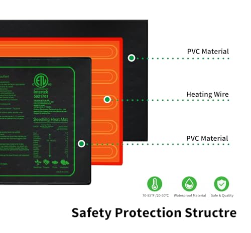 Upgrade 20"x20" Durable Waterproof Seedling Heat Mat with ETL Certified, Warm Hydroponic Heating Pad for Germination,Indoor Gardening,Brewing and Greenhouse - style: 20"x20" Heat Mat -Upgrade Version