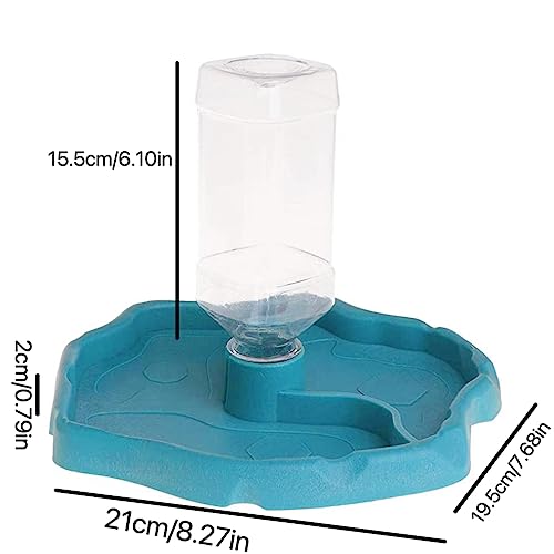 Turtle Drinker Reptile Water Bowl 2 in 1 Automatic Reptile Feeder Water Dispenser Tortoise Water Dish Automatic Water Reservoir Feeder for Reptile Turtle Food Dish