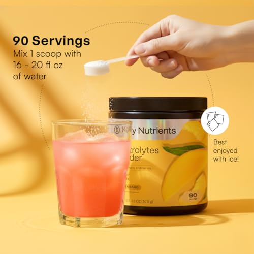 KEY NUTRIENTS Selenium Multivitamin Electrolytes Powder No Sugar - Tropical Peach Mango Electrolyte Powder - Endurance & Energy Supplement - Hydration Powder - No Calories - 90 Servings - Made in USA - size: 90 Servings